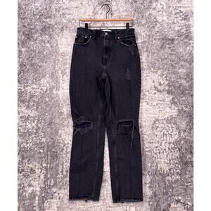 Abercrombie & Fitch Distressed Black Straight Jeans